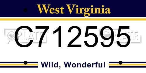 C712595 West Virginia License Plate