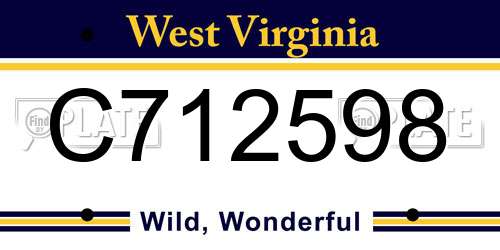 C712598 West Virginia License Plate