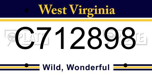 C712898 West Virginia License Plate
