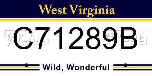 C71289B West Virginia License Plate