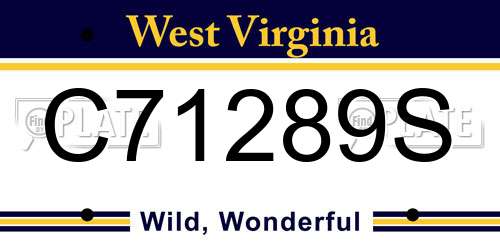 C71289S West Virginia License Plate