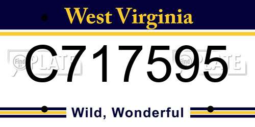 C717595 West Virginia License Plate