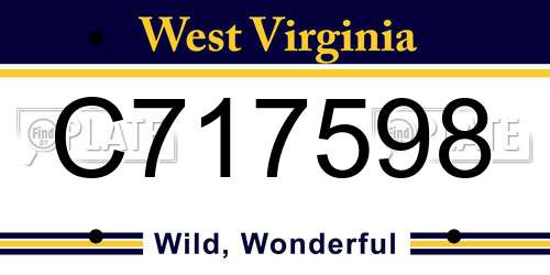 C717598 West Virginia License Plate