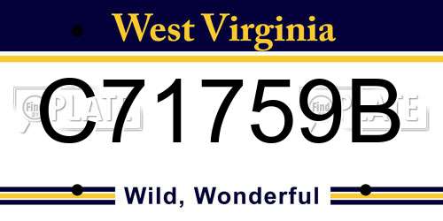C71759B West Virginia License Plate