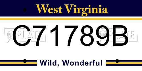 C71789B West Virginia License Plate