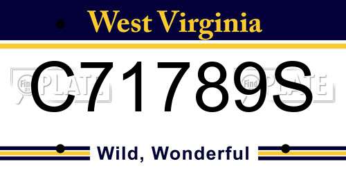 C71789S West Virginia License Plate