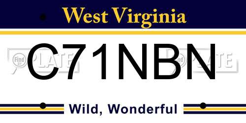 C71NBN West Virginia License Plate