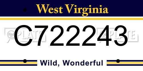 C722243 West Virginia License Plate