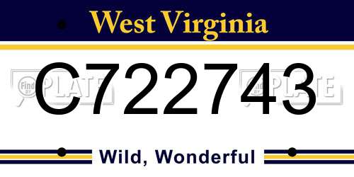 C722743 West Virginia License Plate