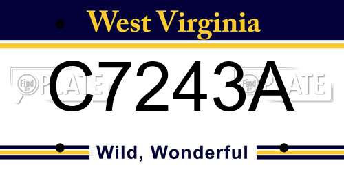 C7243A West Virginia License Plate