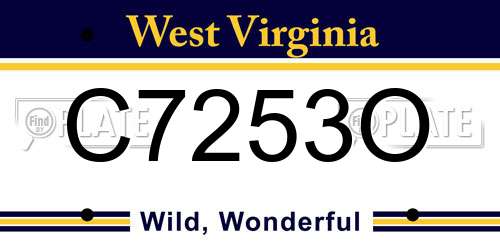 C7253O West Virginia License Plate