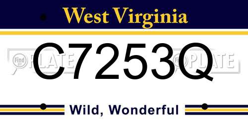 C7253Q West Virginia License Plate