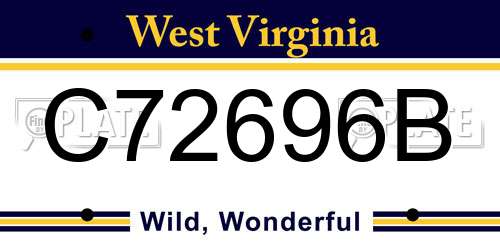 C72696B West Virginia License Plate