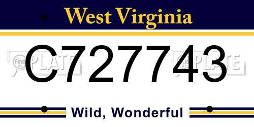 C727743 West Virginia License Plate