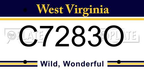 C7283O West Virginia License Plate