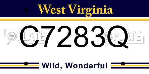 C7283Q West Virginia License Plate