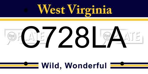 C728LA West Virginia License Plate