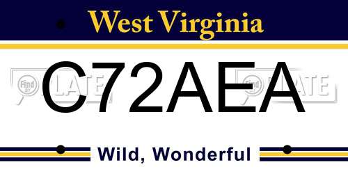 C72AEA West Virginia License Plate