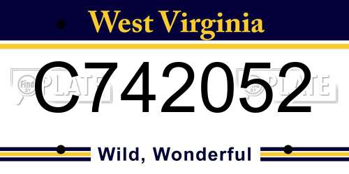 C742052 West Virginia License Plate