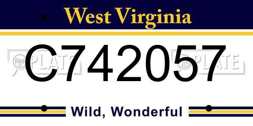 C742057 West Virginia License Plate