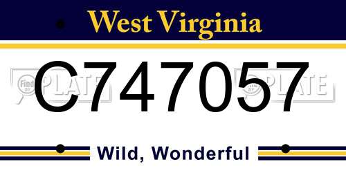 C747057 West Virginia License Plate