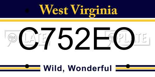 C752EO West Virginia License Plate