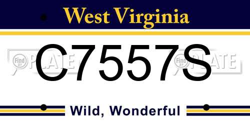 C7557S West Virginia License Plate