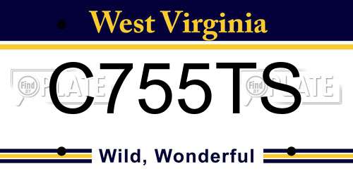 C755TS West Virginia License Plate