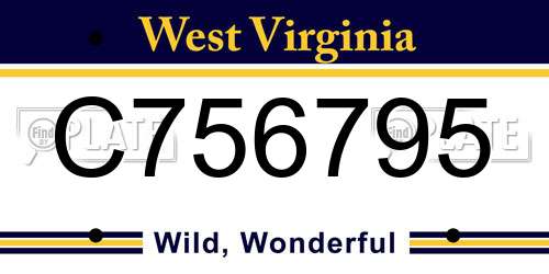 C756795 West Virginia License Plate