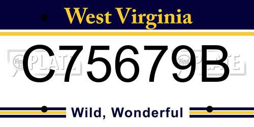 C75679B West Virginia License Plate