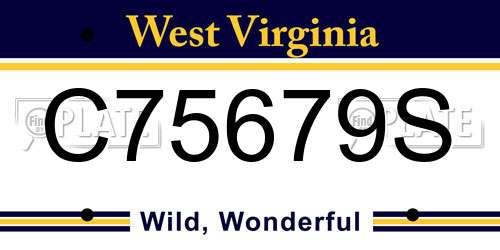 C75679S West Virginia License Plate