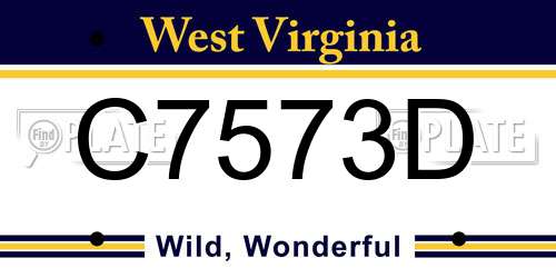C7573D West Virginia License Plate