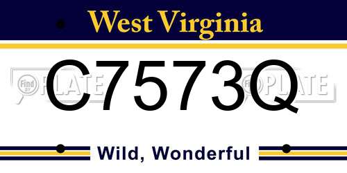 C7573Q West Virginia License Plate