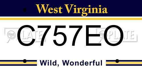 C757EO West Virginia License Plate