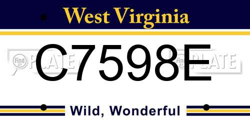 C7598E West Virginia License Plate