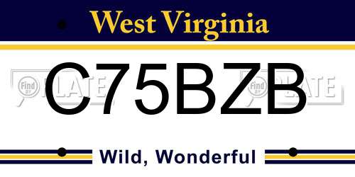 C75BZB West Virginia License Plate