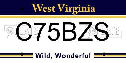 C75BZS West Virginia License Plate