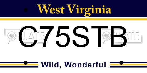 C75STB West Virginia License Plate