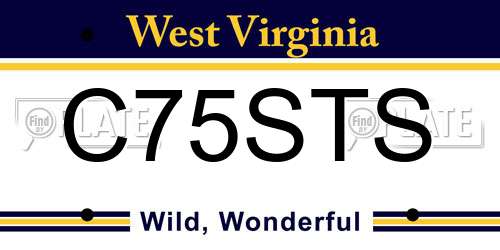 C75STS West Virginia License Plate