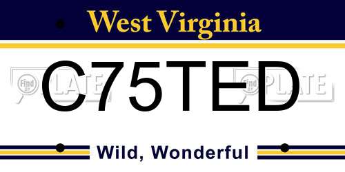 C75TED West Virginia License Plate