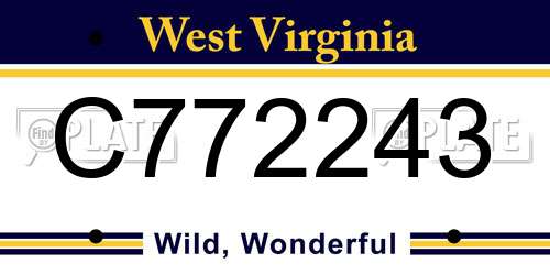 C772243 West Virginia License Plate