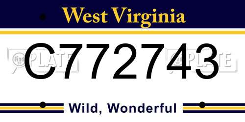 C772743 West Virginia License Plate