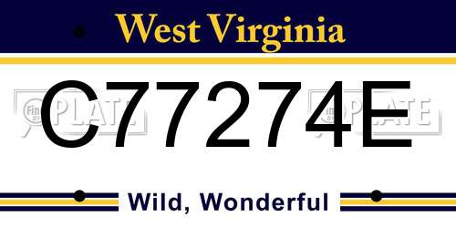 C77274E West Virginia License Plate