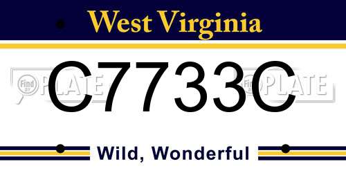 C7733C West Virginia License Plate