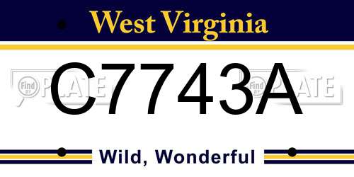 C7743A West Virginia License Plate