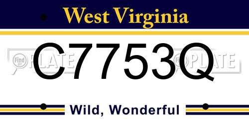 C7753Q West Virginia License Plate