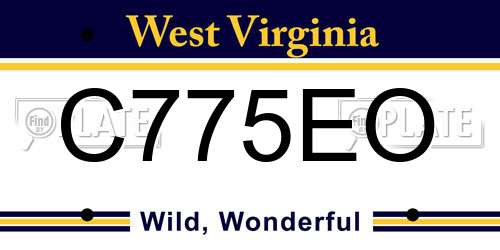 C775EO West Virginia License Plate