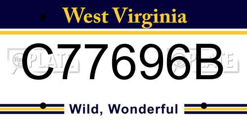 C77696B West Virginia License Plate