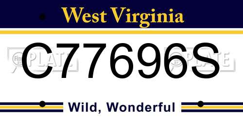 C77696S West Virginia License Plate
