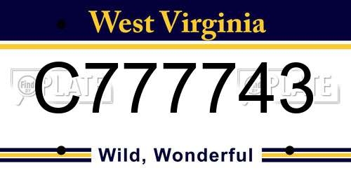 C777743 West Virginia License Plate